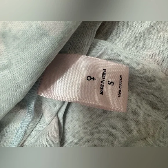 New small selkie pastel blue flower dress short poof sleeve dress gown - Picture 6 of 7